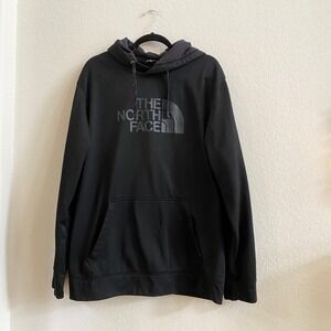 The North Face Mens Black Hoodie Fleece Pullover Logo XXL